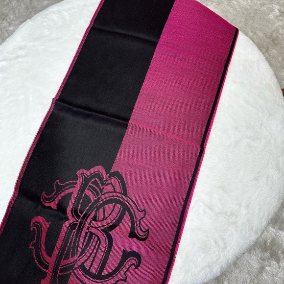 Roberto Cavalli Black and Pink Scarf - Picture 4 of 6